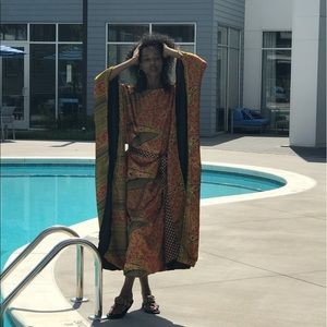 African Print Women’s Patterned silk dress.